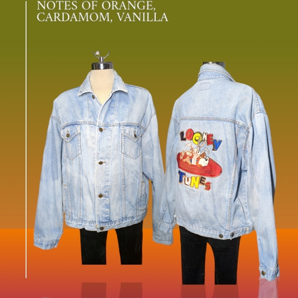 Top Line Looney Tunes Blue Denim Embroidery Back Size XL - Picture 15 of 16